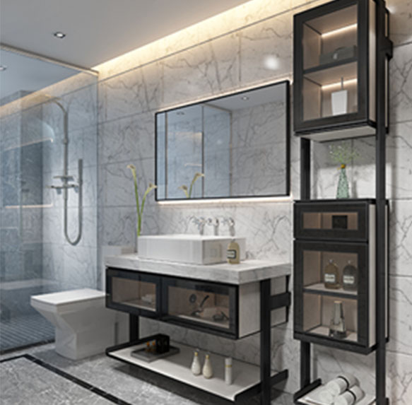 Impregnated paper used in bathroom cabinets